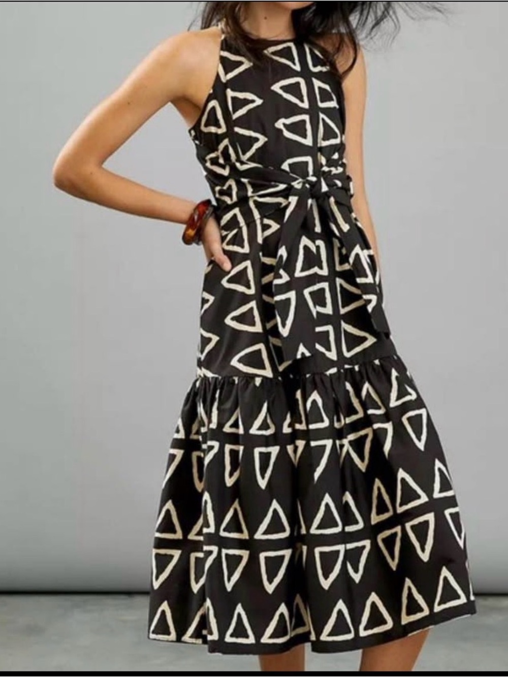 Corey Lynn Calter Anthropologie Keyanna Midi Dress Halter-Neck Black Size S/M